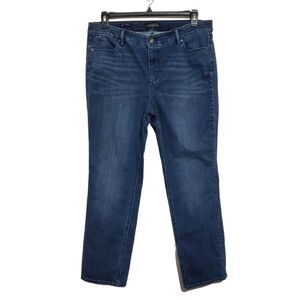 Talbots Flawless Five-Pocket Straight Leg Jeans Womens‎ 16P Blue Denim Stretch